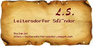 Leitersdorfer Sándor névjegykártya