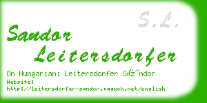 sandor leitersdorfer business card
